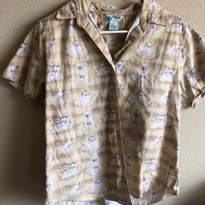 Magellan brand button up with Labrador dog print. Size large.